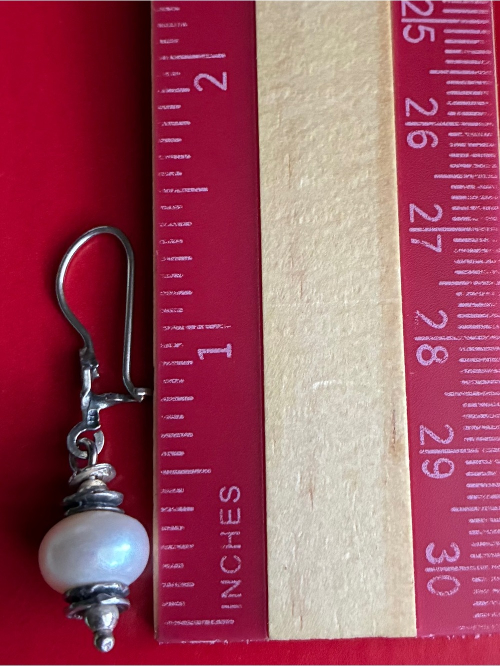 925 Silver Earrings,Classic White Pearl Drop Earrings - Silver Accent - Picture 2 of 5